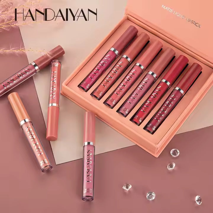 SET LABIALES MATE HANDAIYAN + EXFOLIANTE DE LABIOS 2 en 1